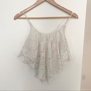 White lace crop top